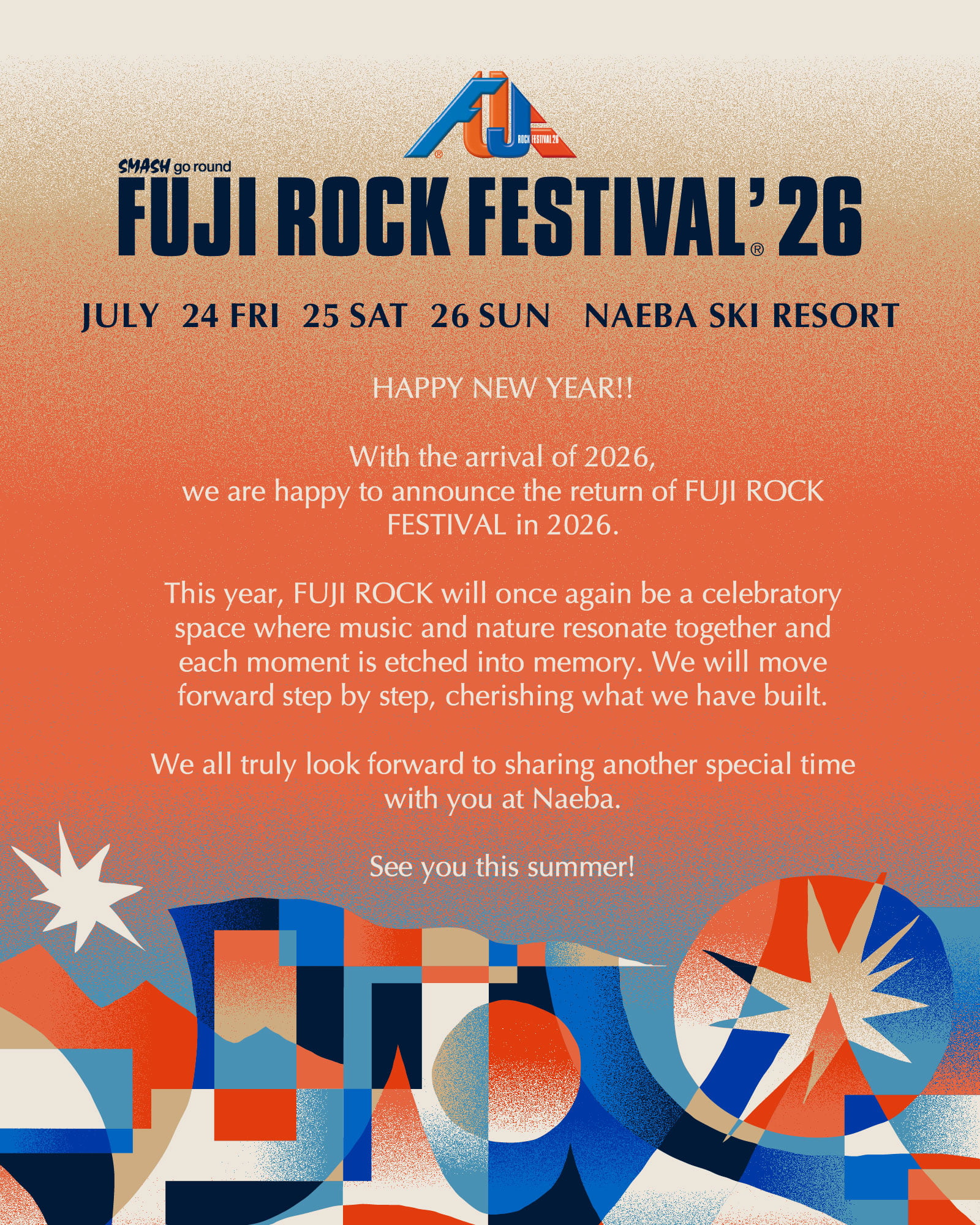 FUJI ROCK FESTIVAL'26 Message